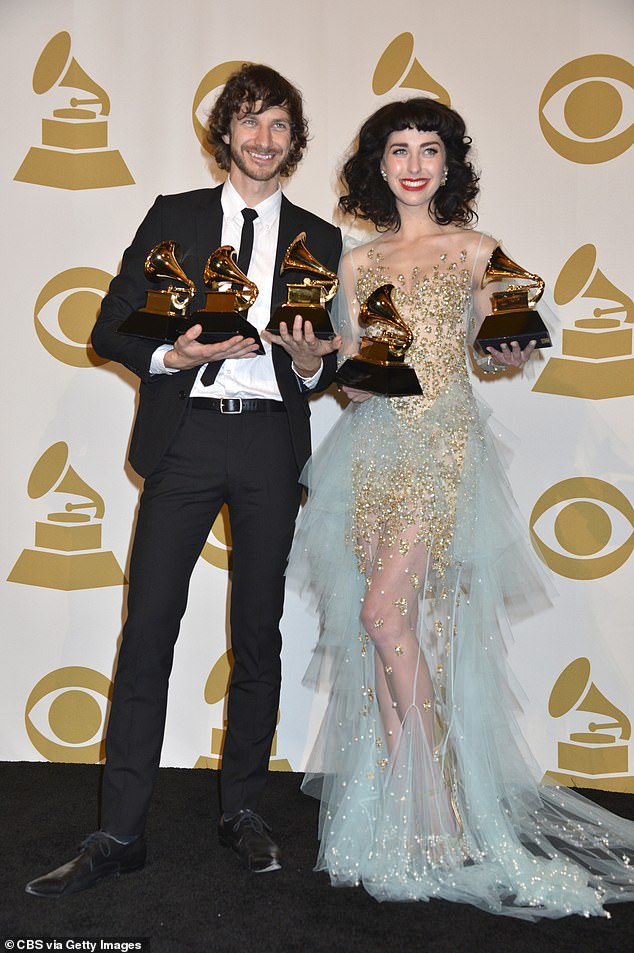 Gotye also has to split his royalties with other artists who worked on the song, like Kimbra (pictured together at the Grammy Awards in 2013).