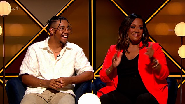 The new series began on Saturday night and featured a host of familiar faces including Alison Hammond and her son Aidan (pictured on the show), Carol Vorderman with her son Cameron and Iain Stirling with his mother Alison.