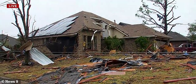 This home is near SE 89th and Sooner Rd, where five of the six reported injuries occurred.