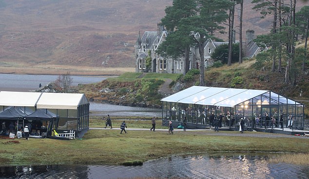 Filming took place in a huge glass marquee overlooking a beautiful lake.