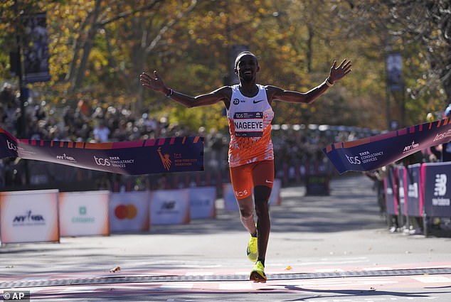 Abdi Nageeye of the Netherlands won the men's race in two hours, seven minutes, 39 seconds.