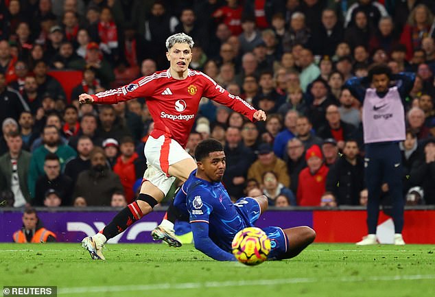 Alejandro Garnacho (left) wasted in front of goal as United's woes continued