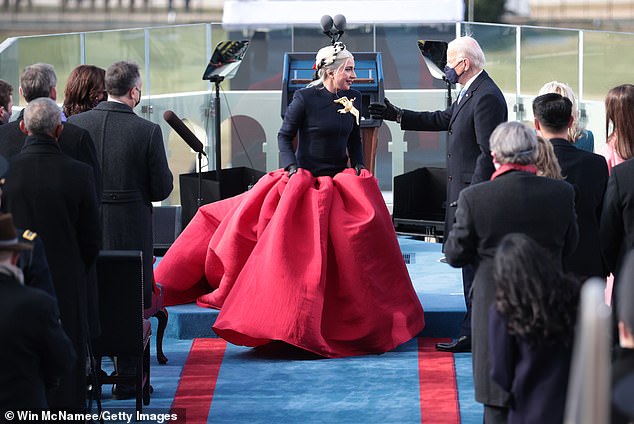 Lady Gaga used her two-octave mezzo-soprano flutes to sing the National Anthem at the 81-year-old politician's inauguration ceremony in 2021.