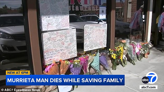 Loyal customers left bouquets and notes outside the restaurant after his death.