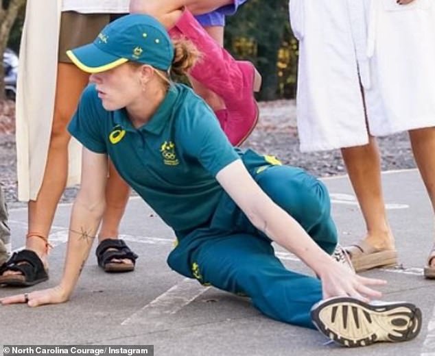 Matilda Courtnee Vine dressed as the iconic Australian breakdancer for Halloween (pictured)