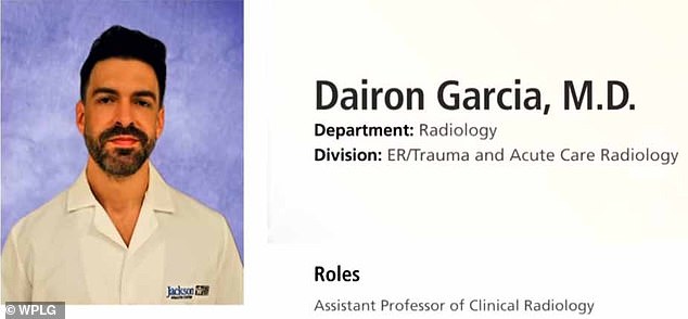 Doctor Dairon García's page on the University of Miami home page has been removed