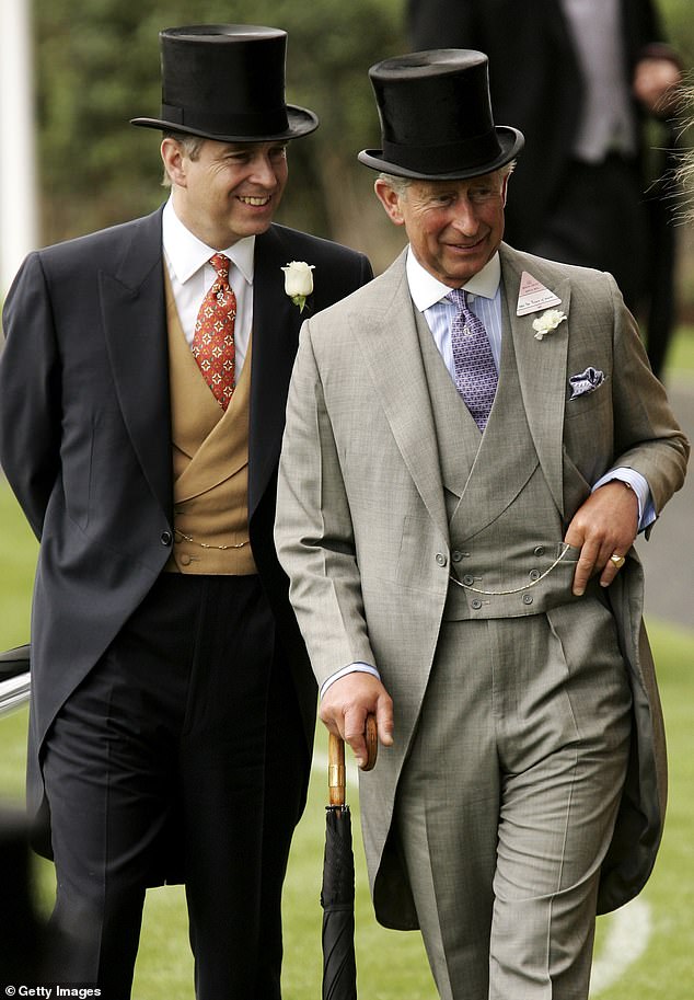 Andrew pictured with Charles on the first day of Royal Ascot in 2006. Andrew refused all his brother's requests to move into tiny Frogmore Cottage.