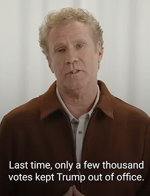 In a short 30-second clip, Ferrell attempts to use scare tactics while explaining how during the 2020 presidential election, Joe Biden only managed to keep Donald Trump out of office by just 