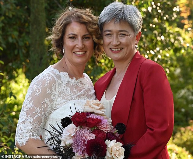 Sentaor Wong married his long-time partner, Sophie Allouache, in his home state of South Australia in March.