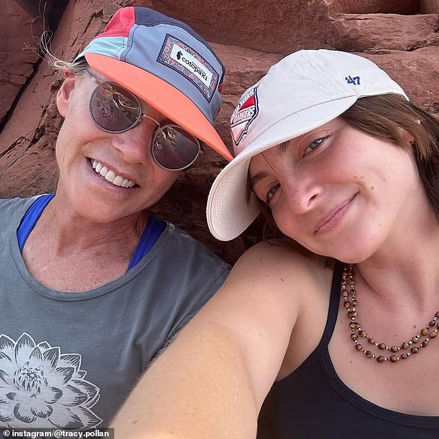 'I love you @esmeannabelle Happy birthday!!!' she wrote. 'I love absolutely everything about you and am lucky to be able to explore the world with you! You are my heart.' The two shared loving smiles in a selfie taken against a large red rock base.