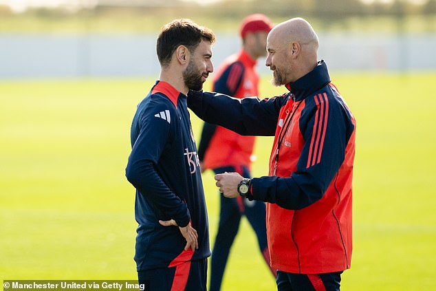 Ten Hag (right) was sacked on Monday after Man United's poor start to the season