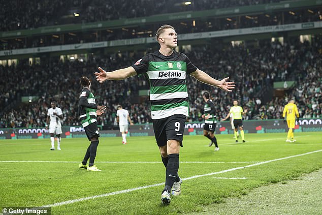 Viktor Gyokeres has scored 18 goals in 13 games for Sporting this season, including three on Friday.