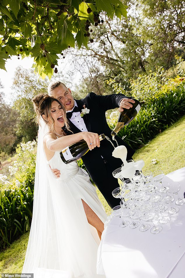 The loved-up couple looked perfect on their big day.