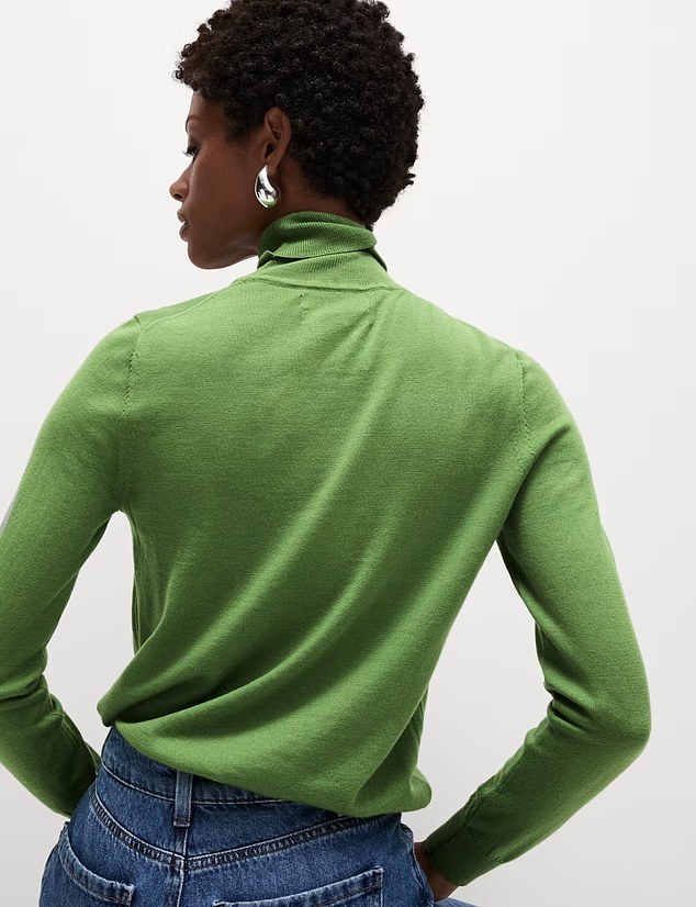 Marks & Spencer Roll Neck Jumper in Bright Green (£35)