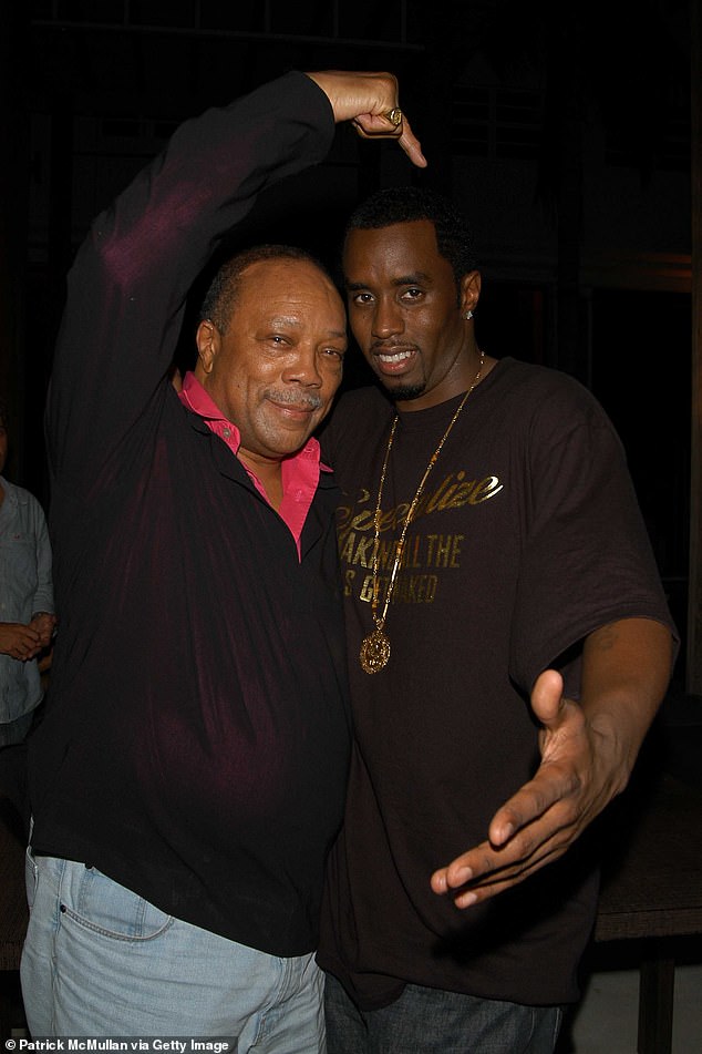 Jones viewed Diddy as a master marketer rather than a musician, as revealed by scathing comments he made about the rapper in 2012. (Pictured: Jones and Diddy at the launch of Sean John's Elite footwear collection at the Setai Hotel on August 27, 2005)