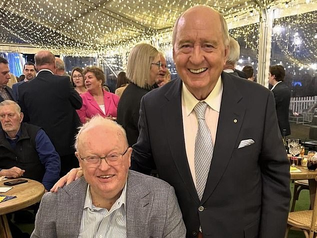 The broadcaster posed smiling broadly for photographs with the likes of former Labor Party powerman Graham Richardson during a rare public appearance in July.