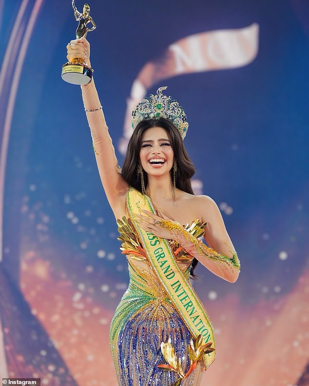 Winner of the Bangkok-based Miss Grand International beauty pageant: Rachel Gupta of India