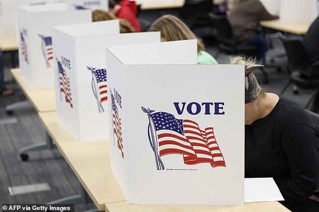 Voters casting their ballots in Howell, Michigan. Exit polls include surveys conducted on Election Day of people who cast their ballots, as well as those who voted early in person and by mail.