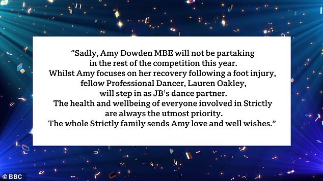 A Strictly Come Dancing spokesperson said: 