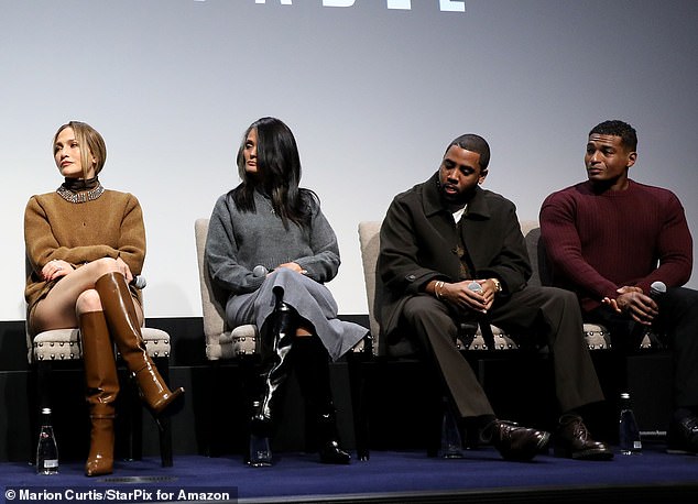 López was at an Unstoppable panel in New York on November 3 with Judy Robles, whom she plays; her co-star Jharrel Jerome; and Anthony Robles, on whom the film is based