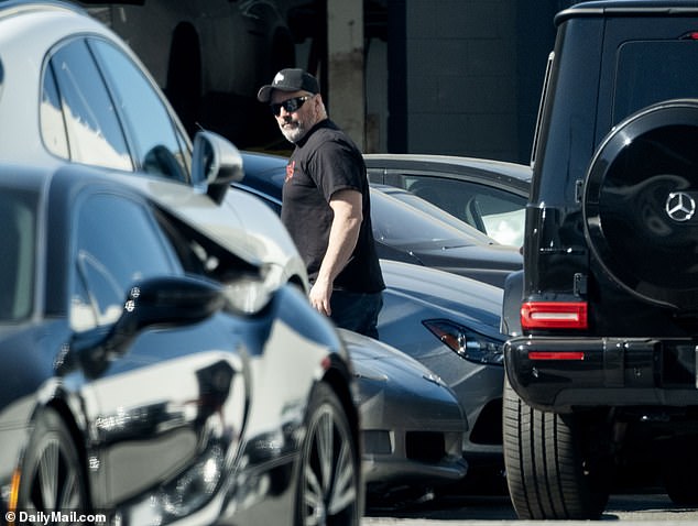 The 57-year-old actor and car enthusiast was spotted in the parking lot of RMP Motorcars in Sherman Oaks on Thursday.