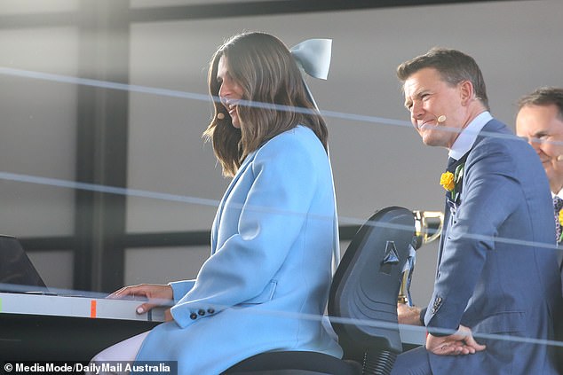 Sarah was joined by her co-host Alex, 43, who looked dapper in a navy suit as he got ready for his busy day of broadcasting.