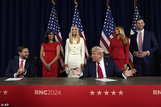 Donald Trump Jr., Eric Trump, Lara Trump and Tiffany Trump spoke at the former president's rally in Reading, Pennsylvania, on Tuesday, but Melania and Ivanka were nowhere to be found.