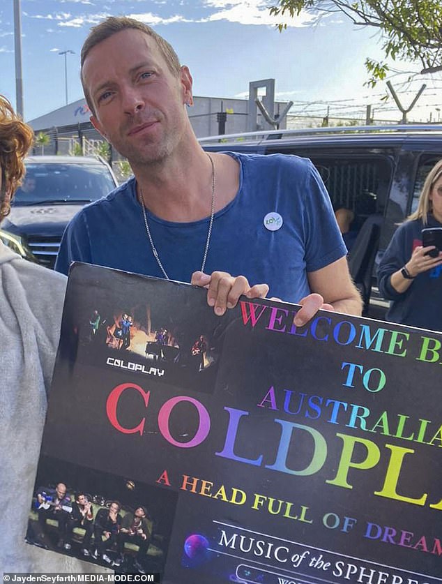 Chris was seen chatting with his Australian fans when he arrived in Sydney.