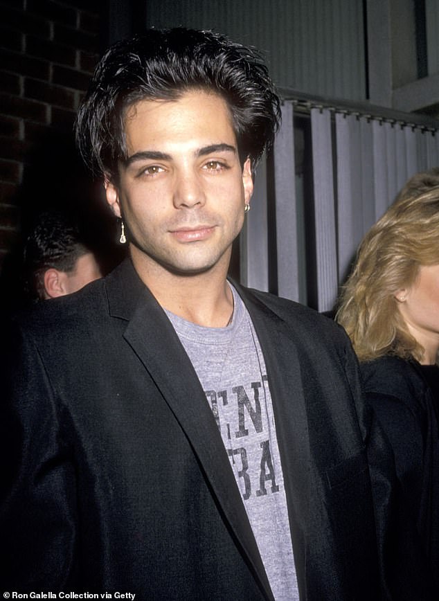 With long locks and a scruffy beard, Richard Grieco's look was a far cry from the impeccably coiffed hair that defined his roles in the '90s, including his spin-off Booker and the film If Looks Could Kill; (pictured in 1989)