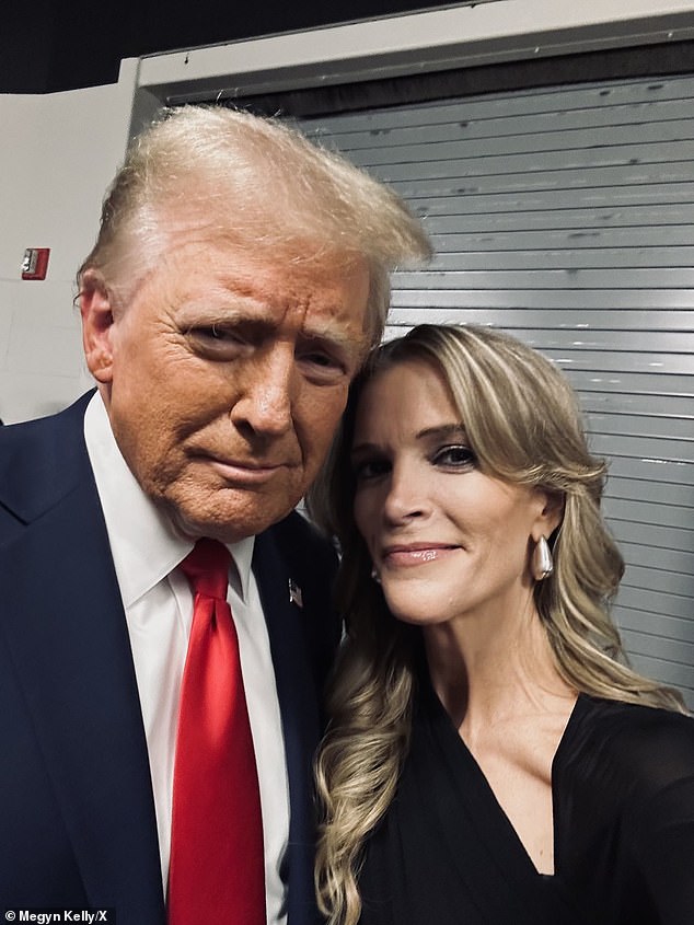 Megyn Kelly posted a selfie with Trump after the rally and wrote: 