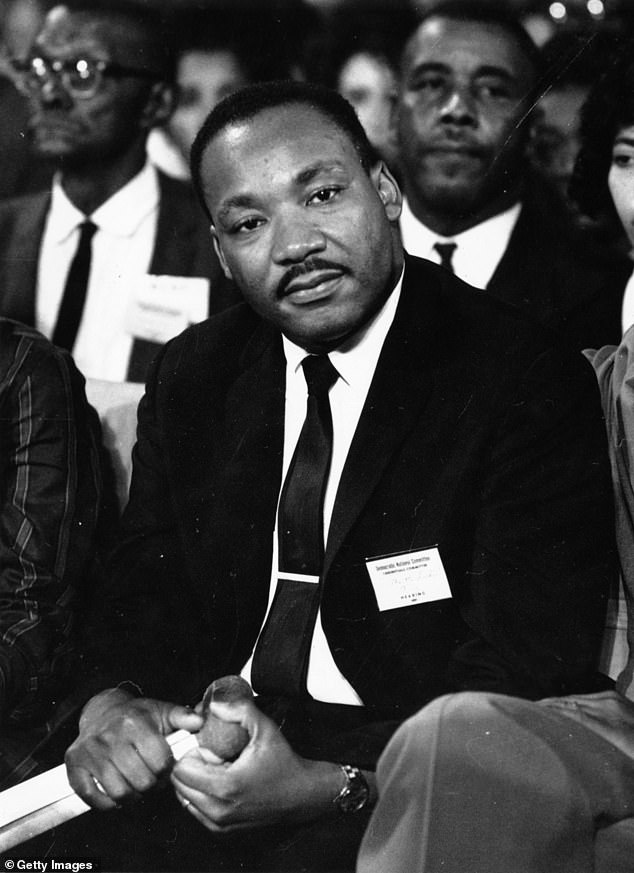 Van Dyke said he gave the speech as an introduction to a 1964 appearance by Martin Luther King Jr.; photographed in 1964