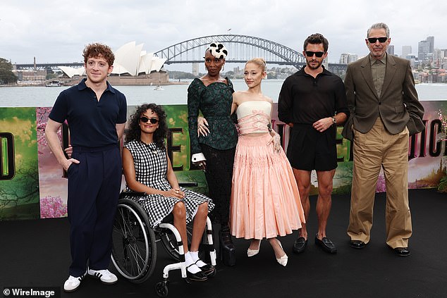 The stars appeared to be having a good time as they posed in front of the Sydney Opera House and the Harbor Bridge, while promoting the film based on the hit stage musical.