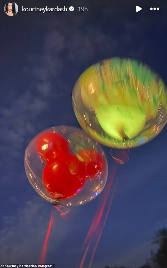 When photos emerged from the star-studded party, the theme was Disney, complete with Mickey Mouse balloons and a carousel.