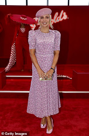 TV presenter Jacqueline Felgate (pictured) and radio presenter Lauren Phillips wore berets to match their outfits.