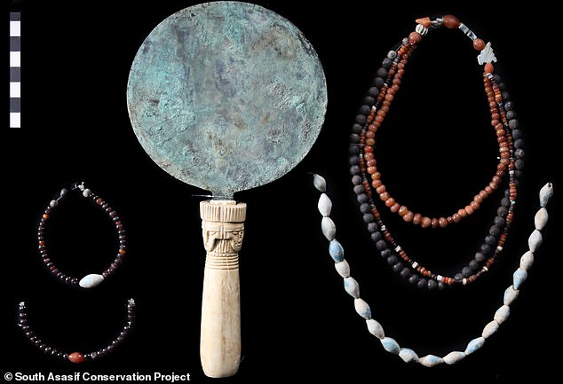 Archaeologists found necklaces, bracelets and other artifacts in the tomb that mainly belonged to women.