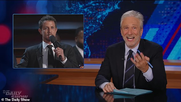 Stewart has been criticized lately for defending Trump rally comedian Tony Hinchcliffe.