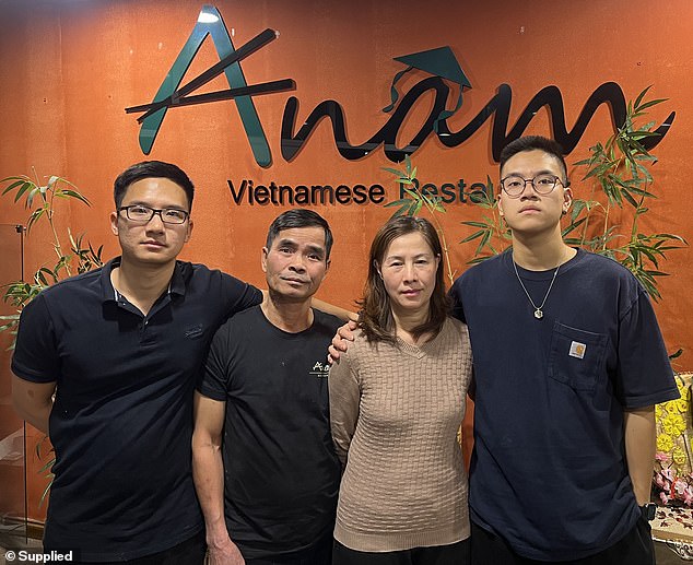 The Nguyen family (pictured, left to right: Duc, Hoa, Hue and Justin) had left with uncertainty after their sponsor made a mistake and their permanent residency application was rejected twice.