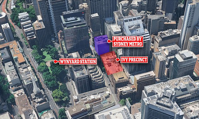 Hemmes Hermitage Pty Ltd claims the land on which the two properties are located is worth $215 million (pictured, land acquired by Sydney Metro and Ivy Precinct)