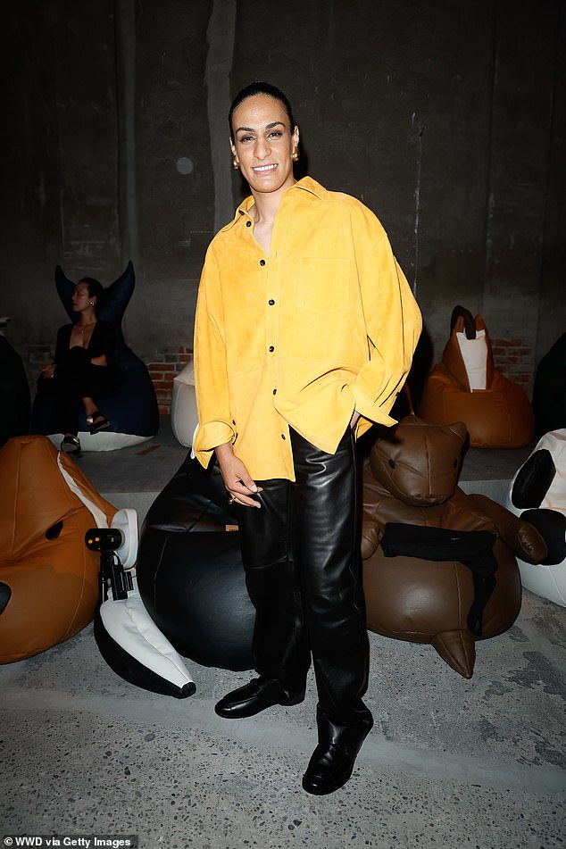 Khelif photographed in September at a Bottega Veneta show as part of Milan Fashion Week