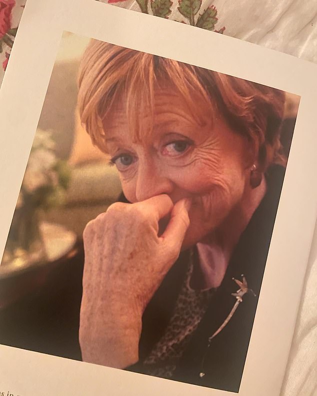 The order of service included a touching tribute to the late actress, with a photo of a young Dame Maggie on the front and a later image of her smiling on the back.