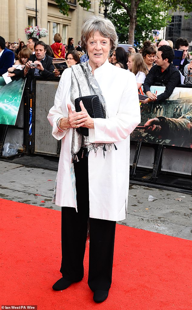 Dame Maggie Smith arrives for the world premiere of Harry Potter and the Deathly Hallows: Part 2 in London on July 7, 2011.