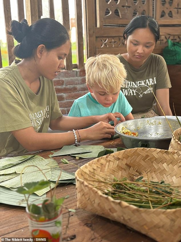 The family has been based there for the past three months and their sons, Noah, eight, and Isaac, five, have been learning at a temporary school.