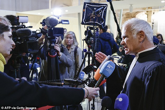 The French lawyer of the French Association of Victims of Terrorism (AFVT), Antoine Casubolo Ferro, responds to journalists upon his arrival at the trial of eight adults for the murder of Professor Samuel Paty.