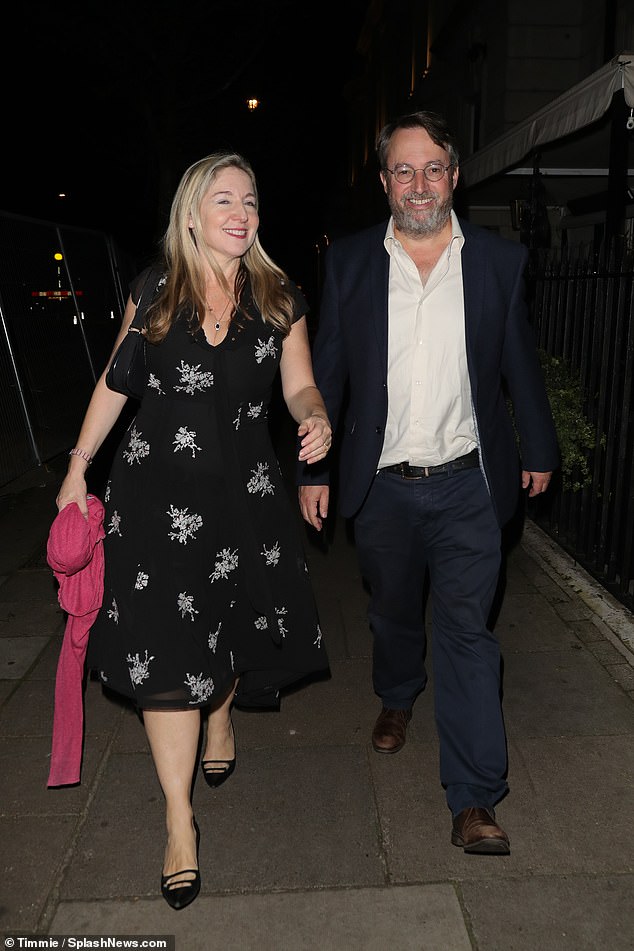 David Mitchell and his wife Victoria attended the party.