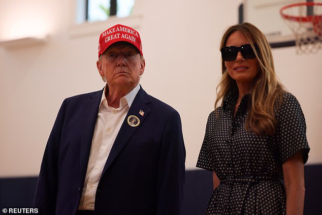 The couple answered questions in what appeared to be a school gym.