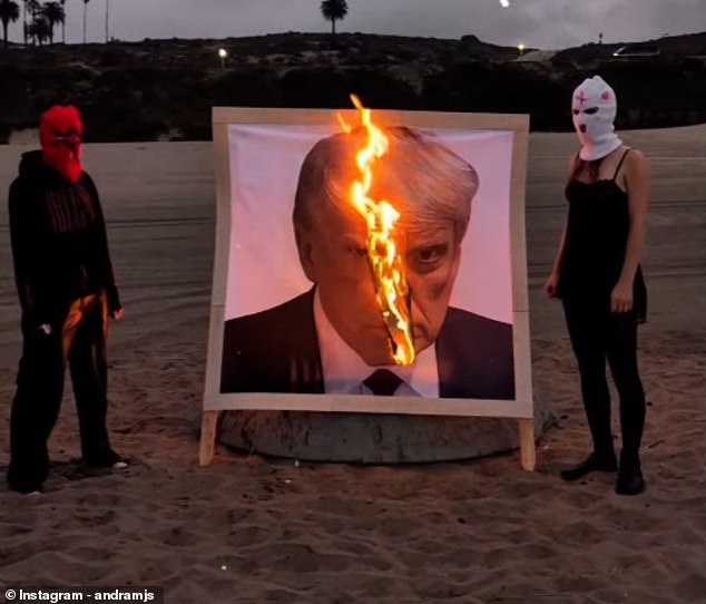 The 18-year-old daughter of Foo Fighters rocker Dave Grohl posted a video of Trump's face being set on fire.