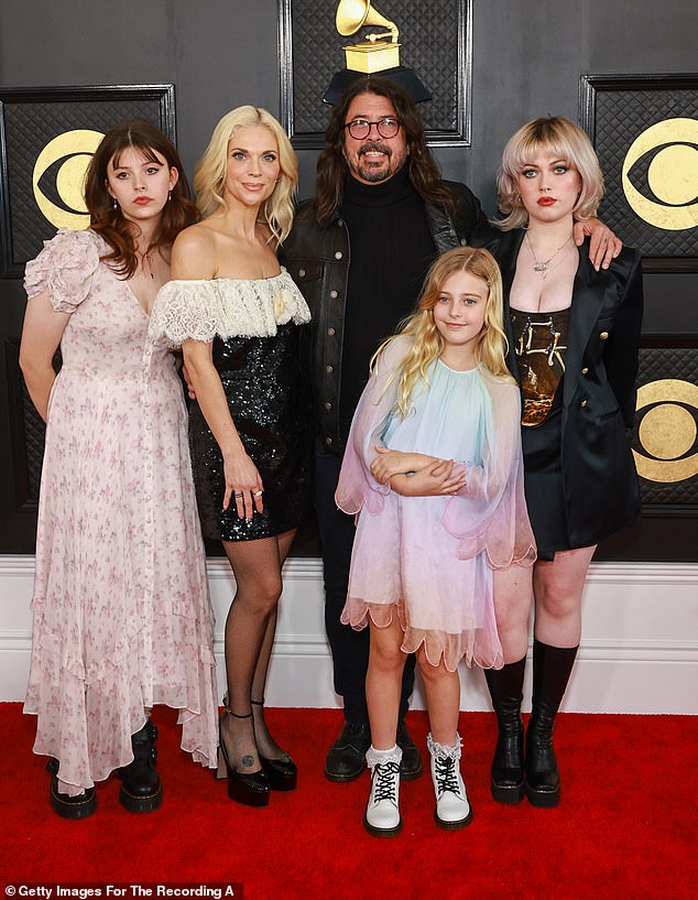 Jordyn and Dave with their daughters Harper (left), Ophelia and Violet