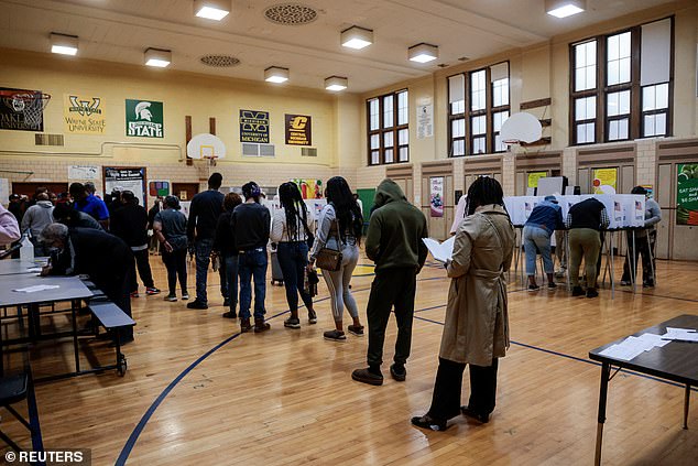 Tuesday's election day went largely smoothly across the country. Voters are seen in Detroit, Michigan.