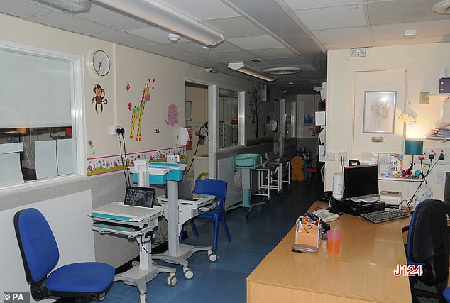 Image of the hallway inside the neonatal unit at the Countess of Chester Hospital (showing the entrances to nurseries 2, 3 and 4)