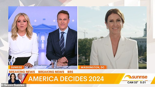 Barr, 56, is currently reporting in Washington DC for the presidential election, while reporter Monique Wright is guest hosting alongside Matt Shirvington.